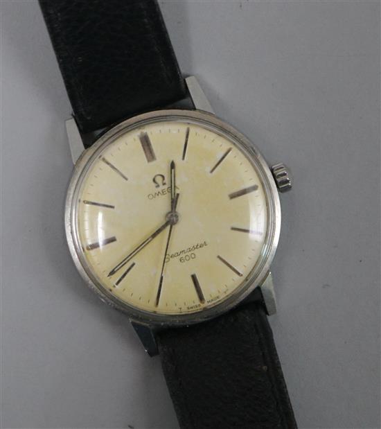 An Omega steel Seamaster 600 gentlemans wrist watch (non working)